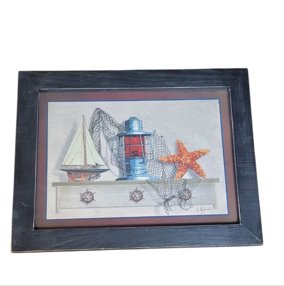 Framed Nautical Art Print Sailboat - Picture 15 of 16